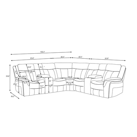 Jupiter - Leather Sectional - Black - view 6