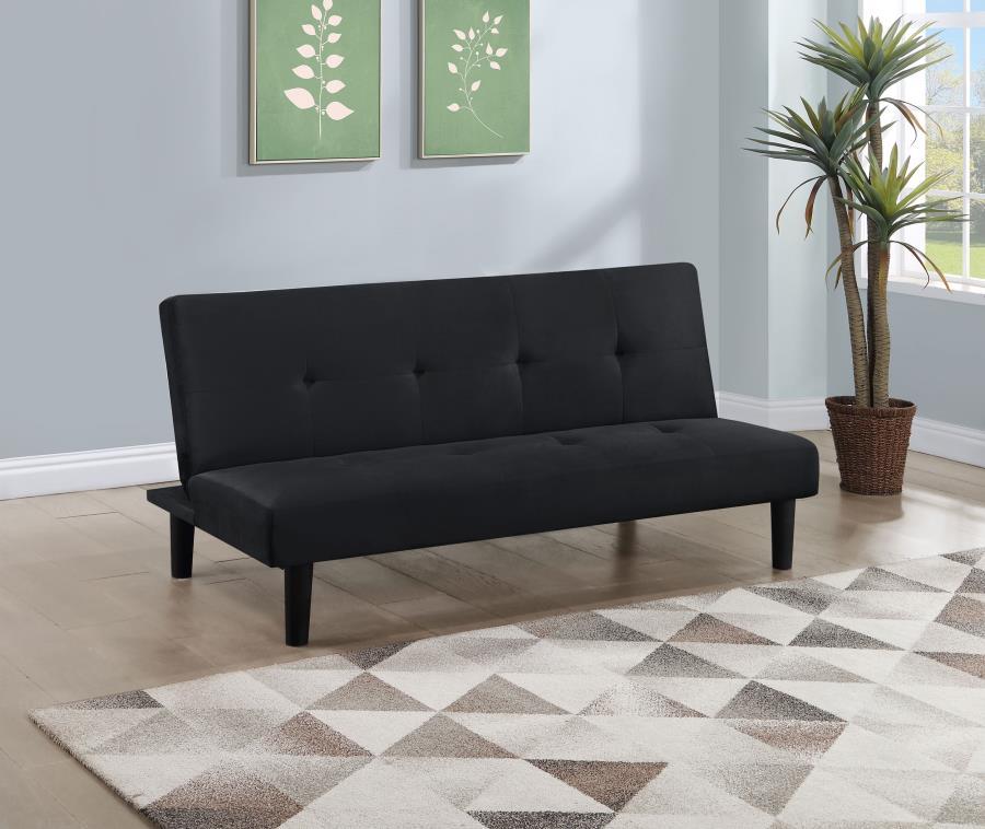 Stanford - Upholstered Tufted Convertible Sofa Bed - Black by Coaster Fine Furniture | Bel Furniture