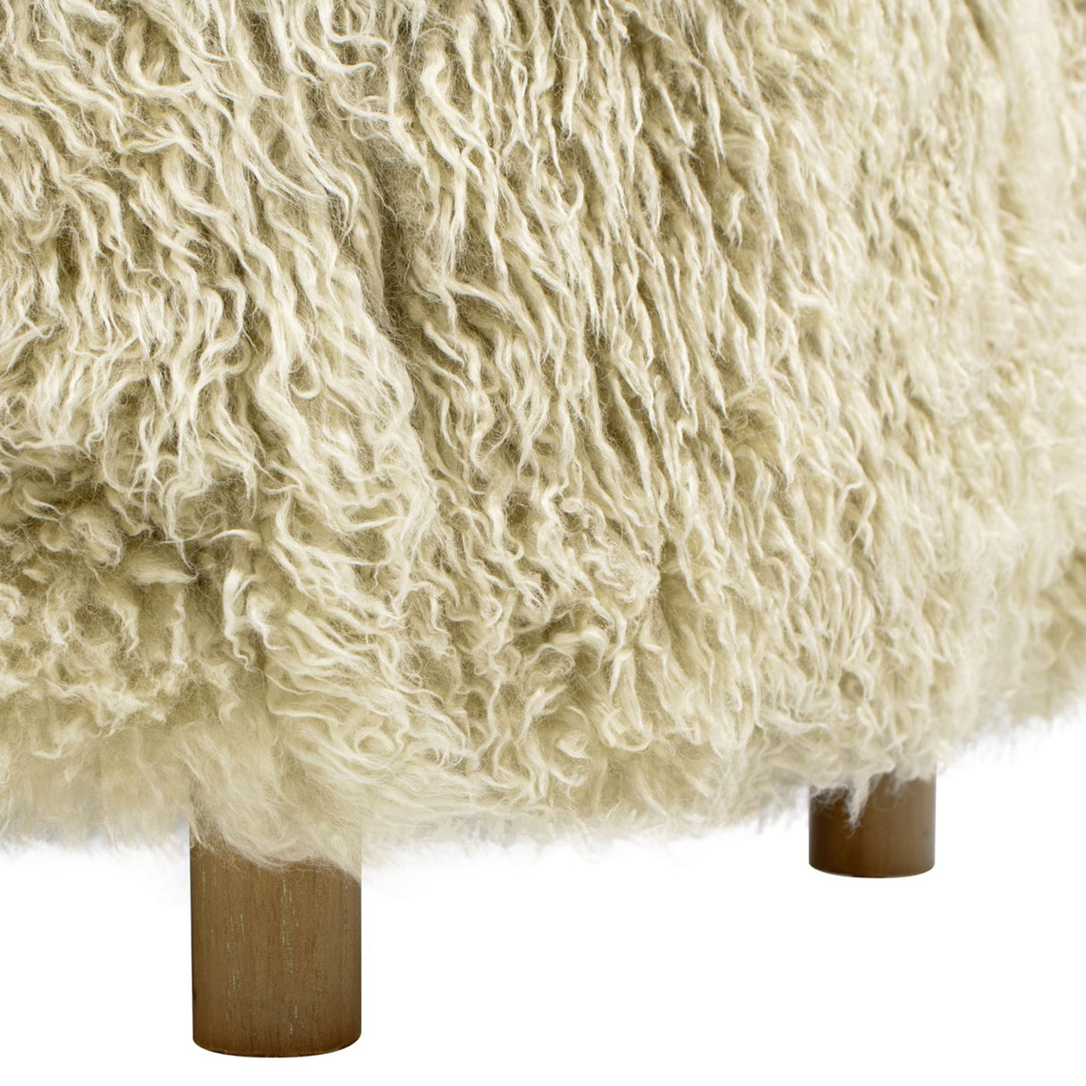 Enchante - New Zealand Sheepskin Rectangular Accent Ottoman - Taupe / Natural by Jennifer Taylor Home | Bel Furniture