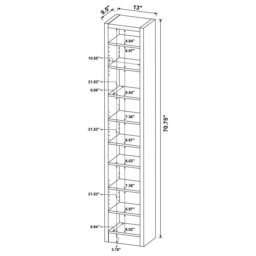 Eliam - 9-Shelf Bookcase - Cappuccino