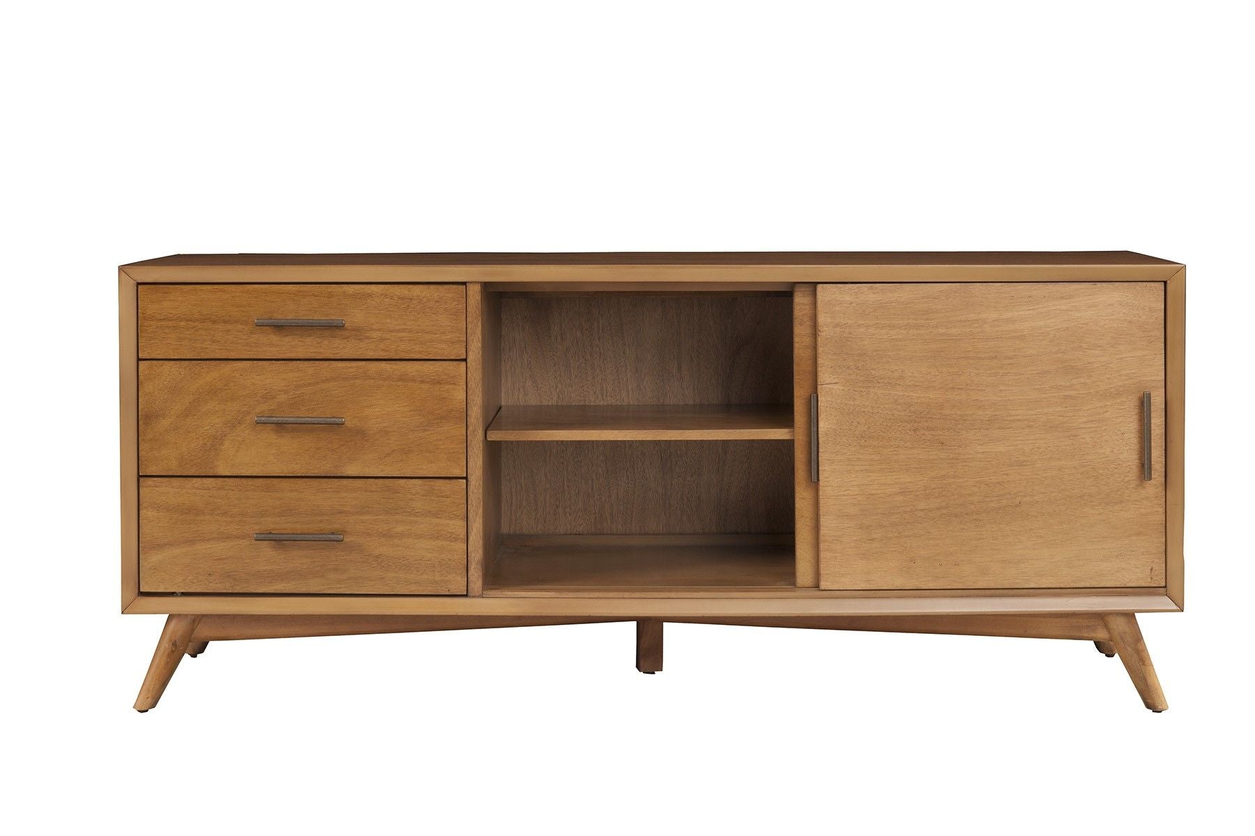 TV Stand With Drawers And Sliding Door - Brown