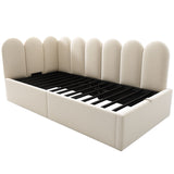 Upholstered Daybed With Metal Slatted Base