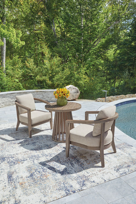 Joy Lagoon - Outdoor Chairs With Cushions/Table (Set of 3) - Beige - view 6