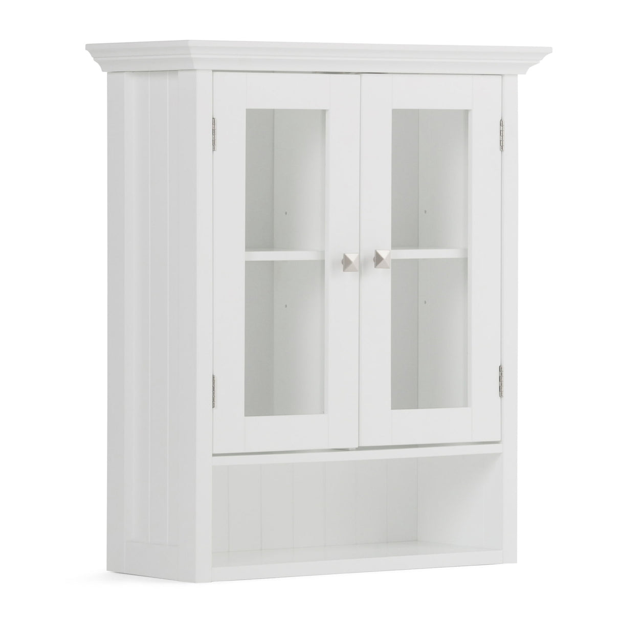 Acadian - Double Door Wall Cabinet - Pure White by Simpli-Home | Bel Furniture