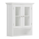 Acadian - Double Door Wall Cabinet - Pure White by Simpli-Home | Bel Furniture
