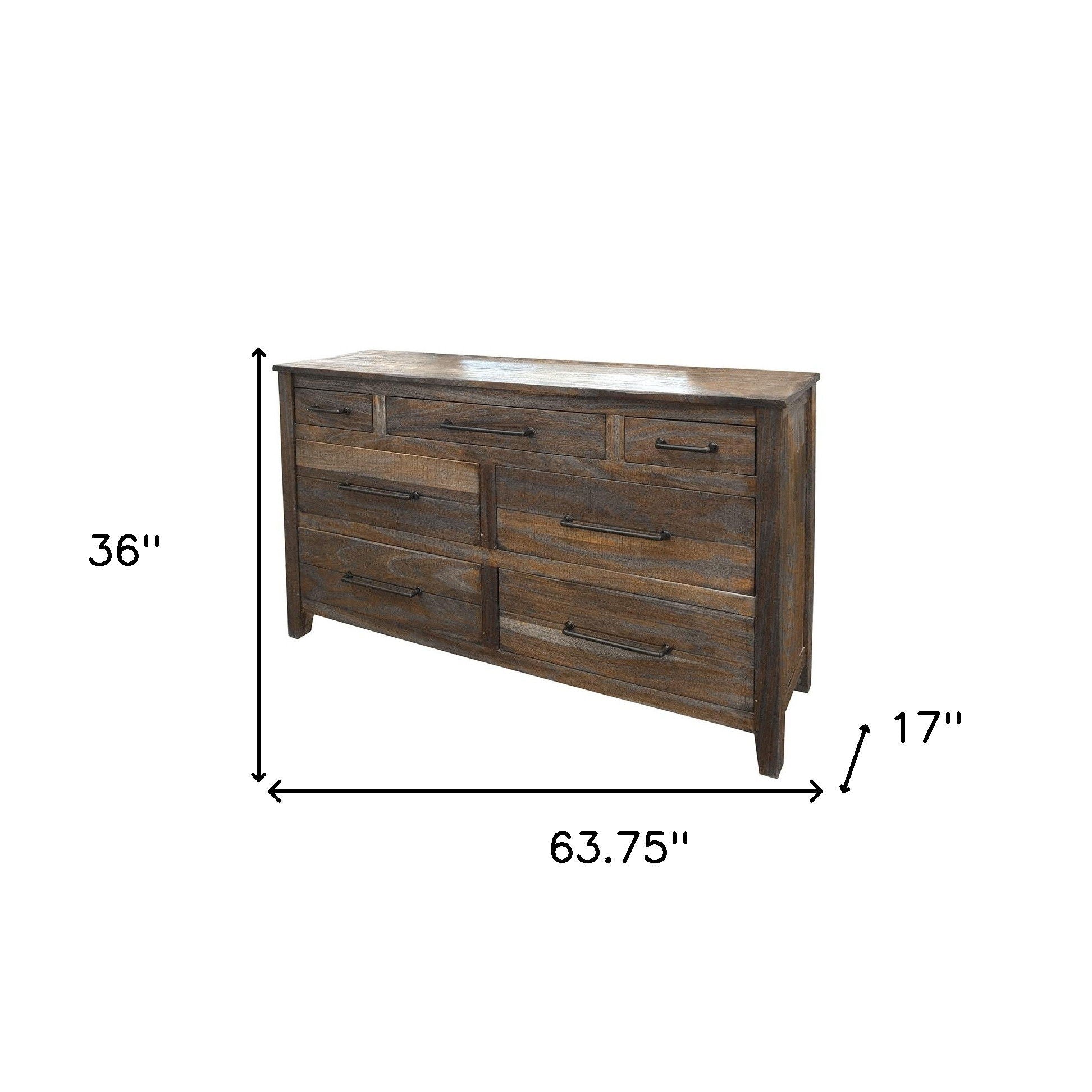 Solid Wood Seven Drawer Double Dresser - Natural