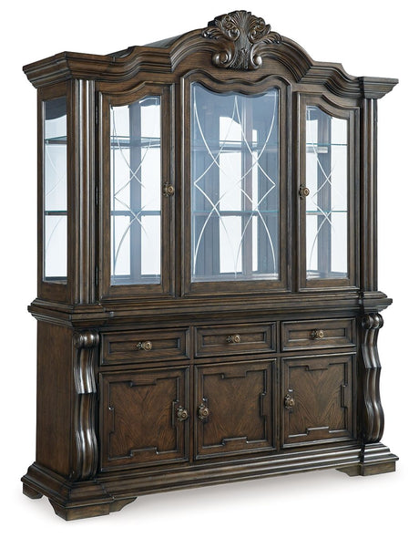 Maylee - Dark Brown - Dining Buffet And Hutch by Signature Design by Ashley® | Bel Furniture