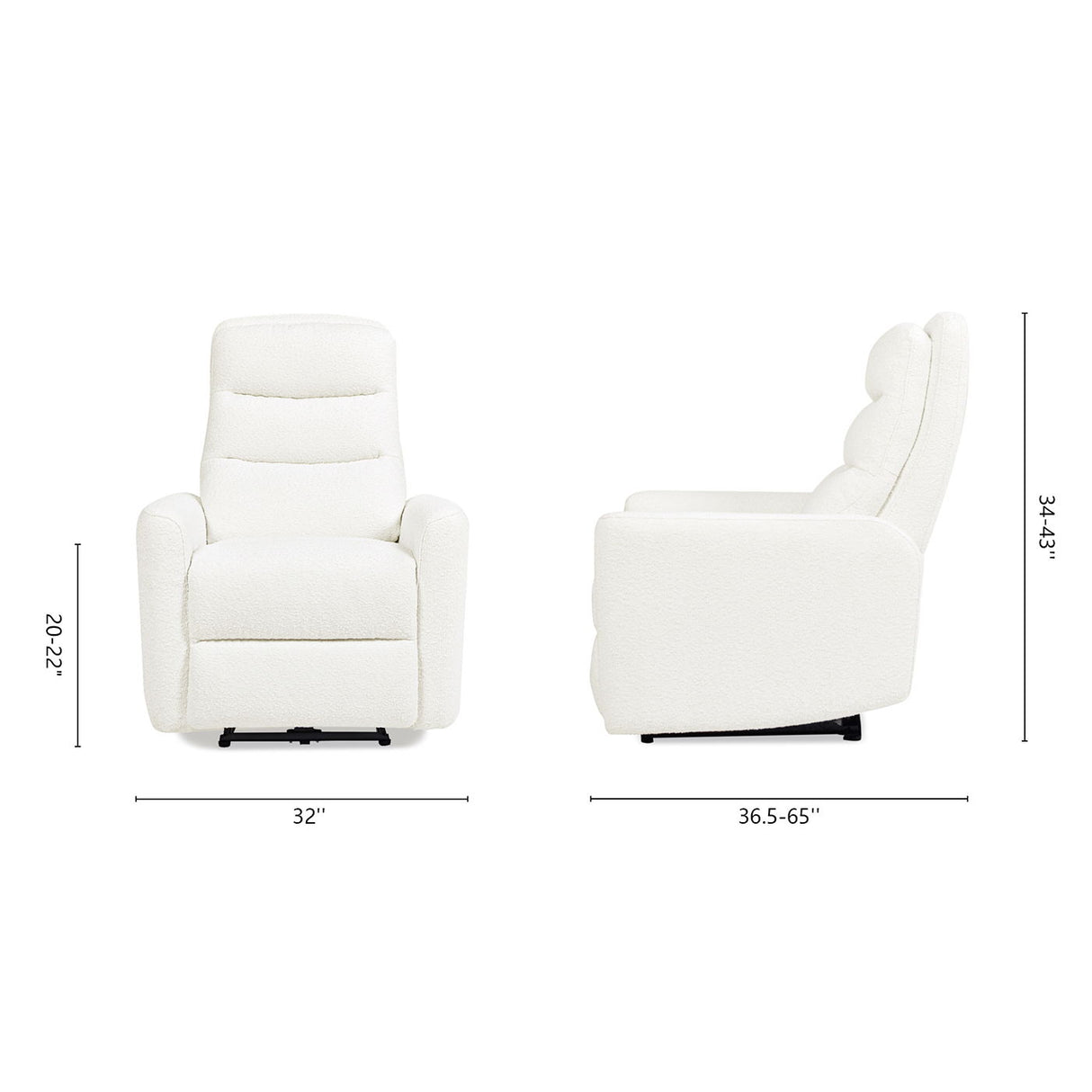 Bloomy - High Back Power Recliner Motion Chair - Chiffon White by Jennifer Taylor Home | Bel Furniture