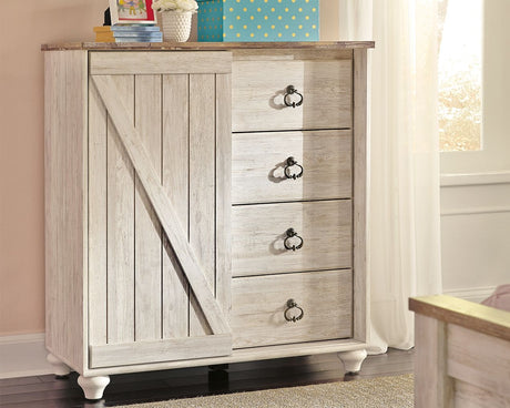 Willowton - Whitewash - Dressing Chest by Signature Design by Ashley® | Bel Furniture