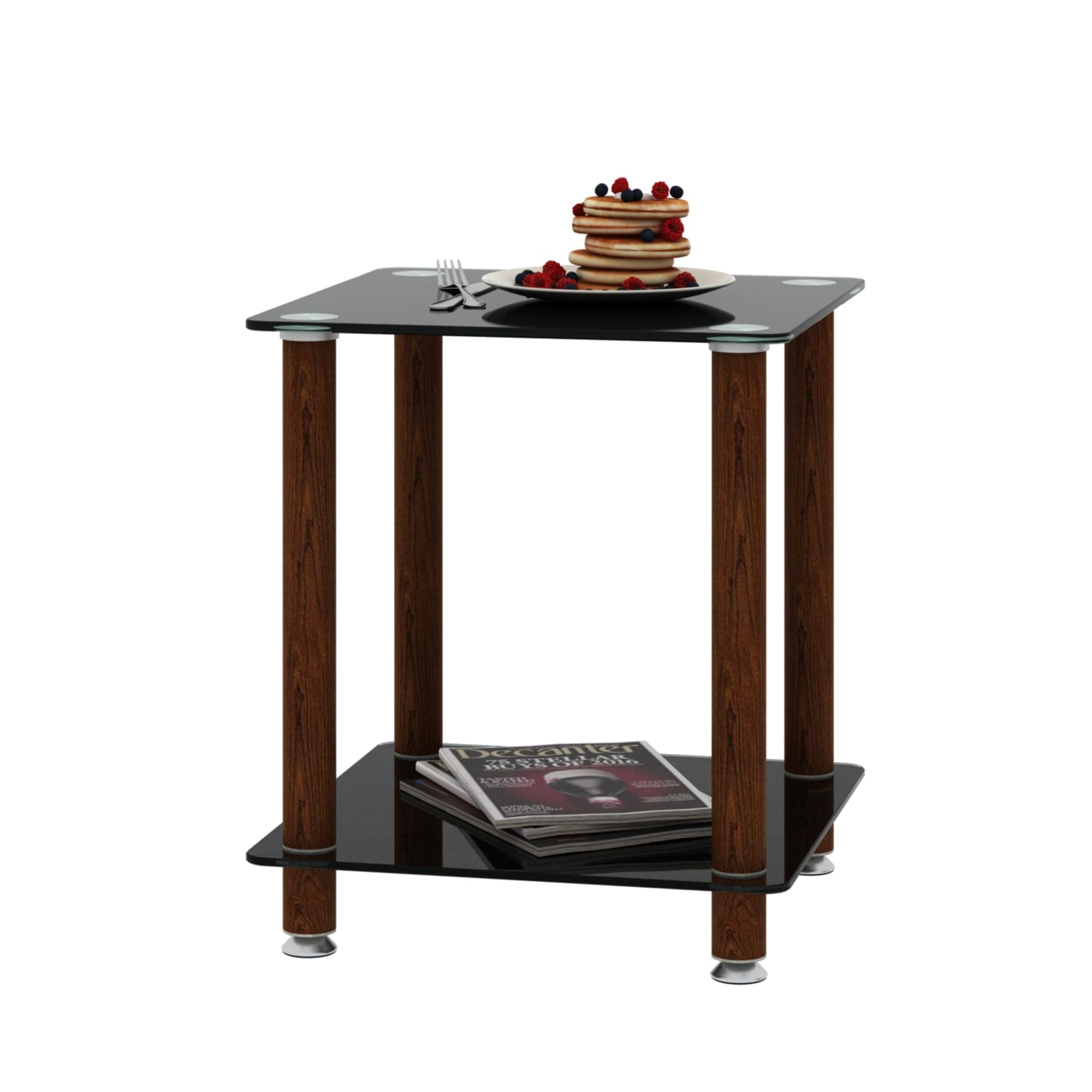 Side Table, 2 Tier Space End Table, Modern Night Stand, Sofa Table, Side Table With Storage Shelve