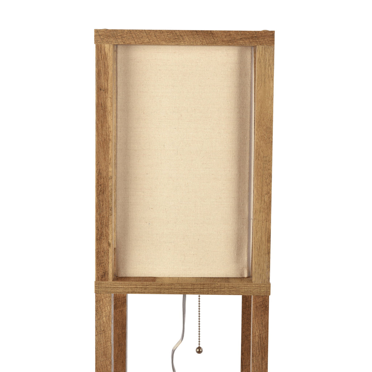 Pinnacle - Shelf Floor Lamp For Bedroom / Living Room, Long Shade - Natural Wood / White by Ashcroft Furniture | Bel Furniture