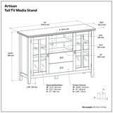 Artisan - Tall TV Media Stand - Dark Chestnut Brown
