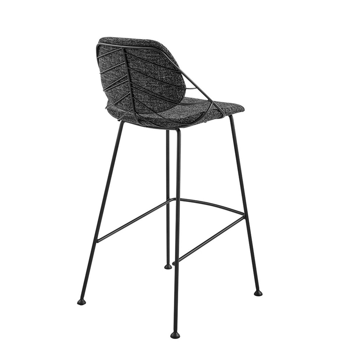 Steel Low Back Bar Height Bar Chairs (Set of 2) - Black