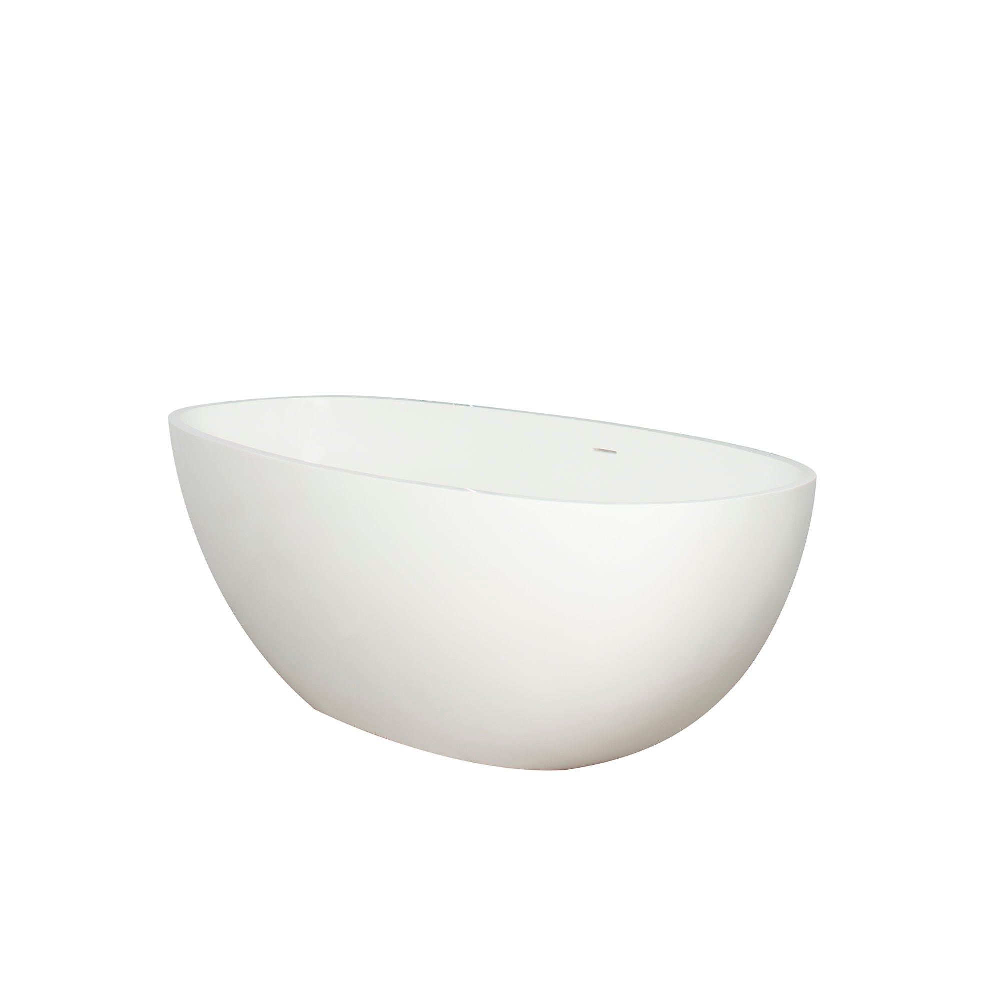 65.2" Freestanding Solid Surface Soaking Bathtub For Bathroom - Matte White