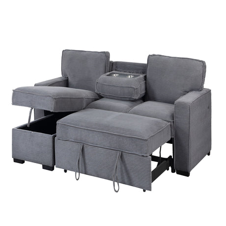 Territory - Pull Out Sofa Bed With Design - Dark Gray - view 8