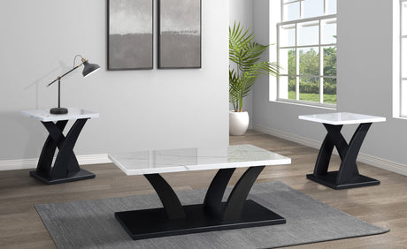Zion - 3 Piece Cocktail Set - Black & White by Crown Mark | Bel Furniture