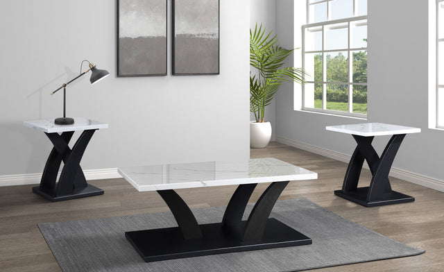 Zion - 3 Piece Cocktail Set - Black & White by Crown Mark | Bel Furniture