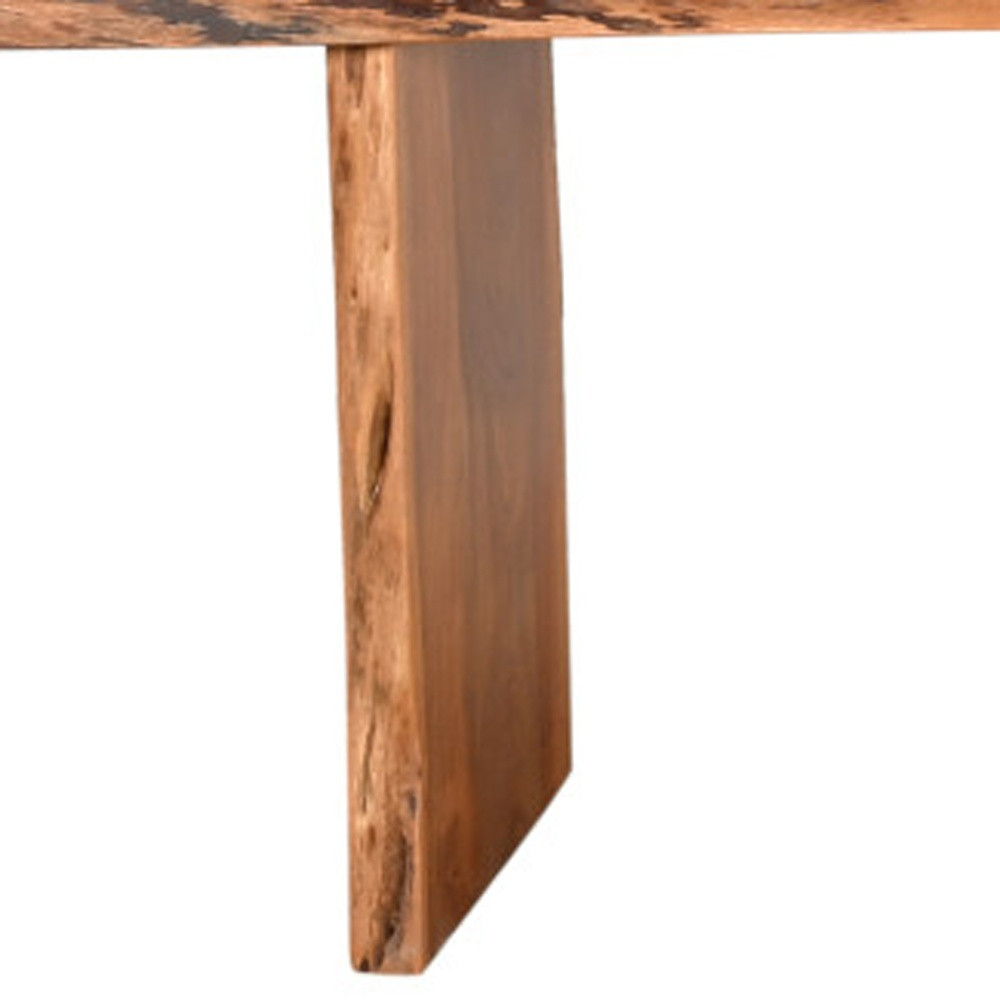 Live Edge Solid Dining Bench - Brown