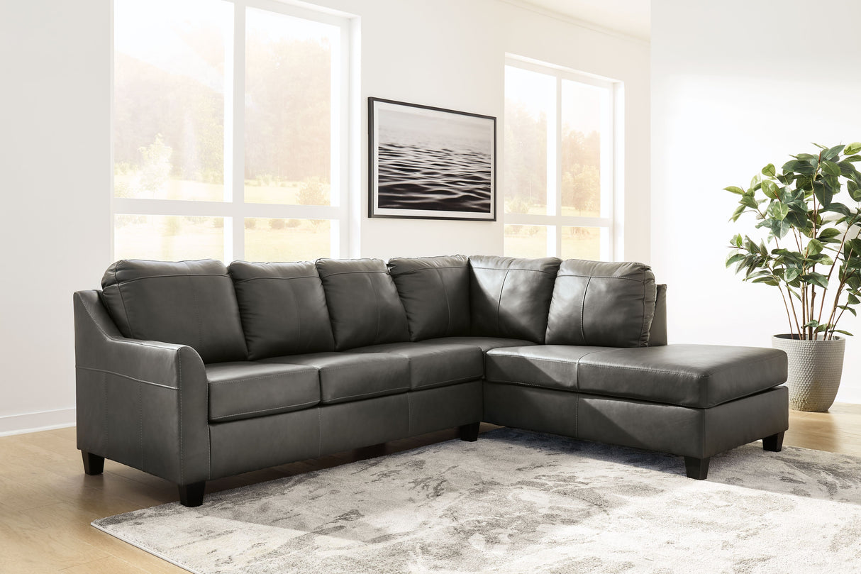 Valderno - Fog - 2-Piece Sectional With Raf Corner Chaise by Signature Design by Ashley® | Bel Furniture