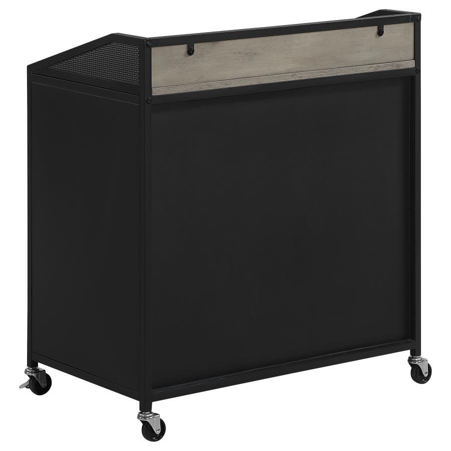 Arlette - 2 Door Mobile Home Bar Wine Cabinet - Sandy Black