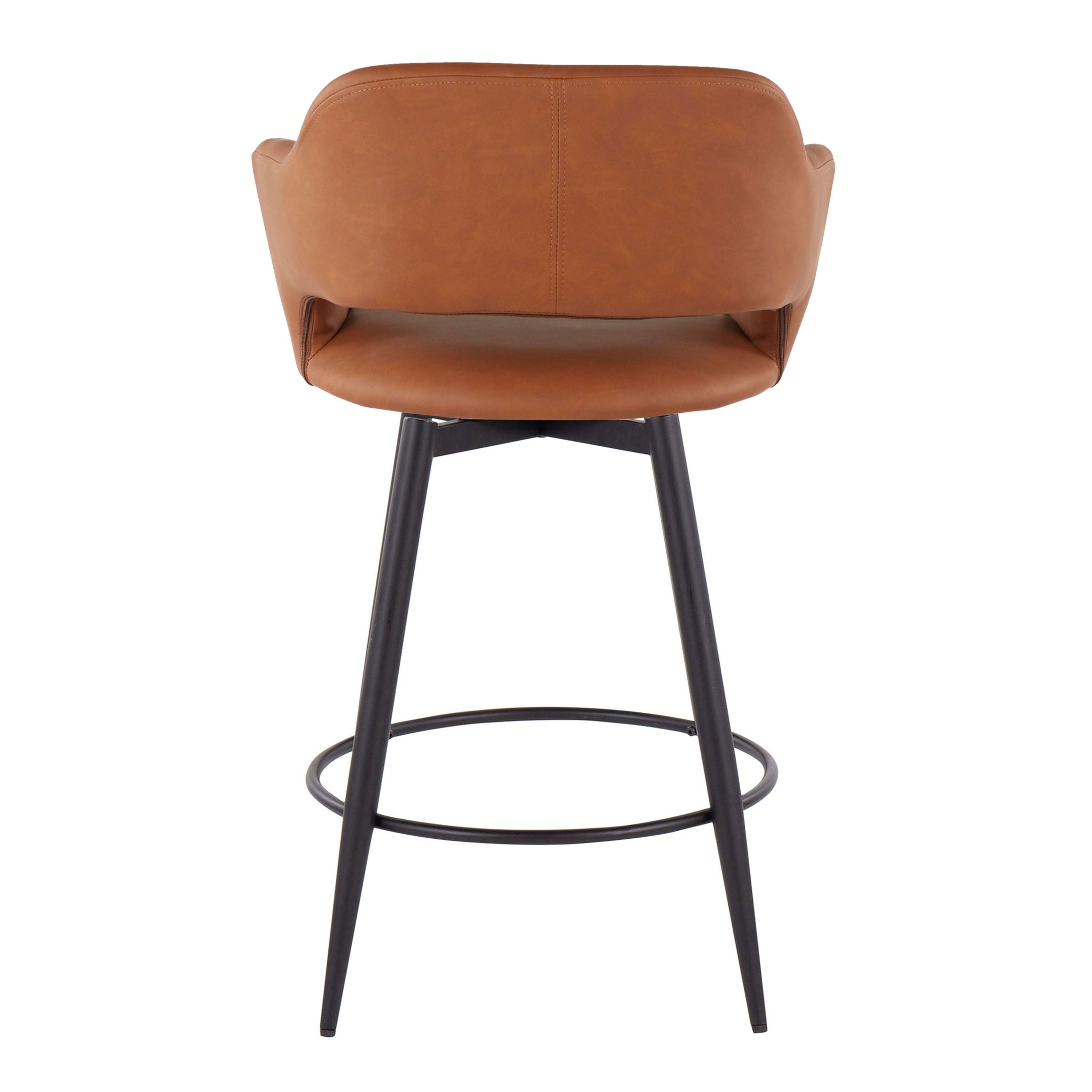 Margarite - Contemporary Fixed Height Counter Stool With Swivel With Round Footrest (Set of 2)