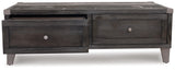 Todoe - Lift Top Cocktail Table - Dark Gray