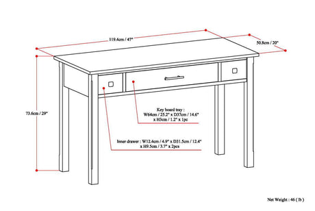 Avalon - Handcrafted Writing Office Desk - view 5