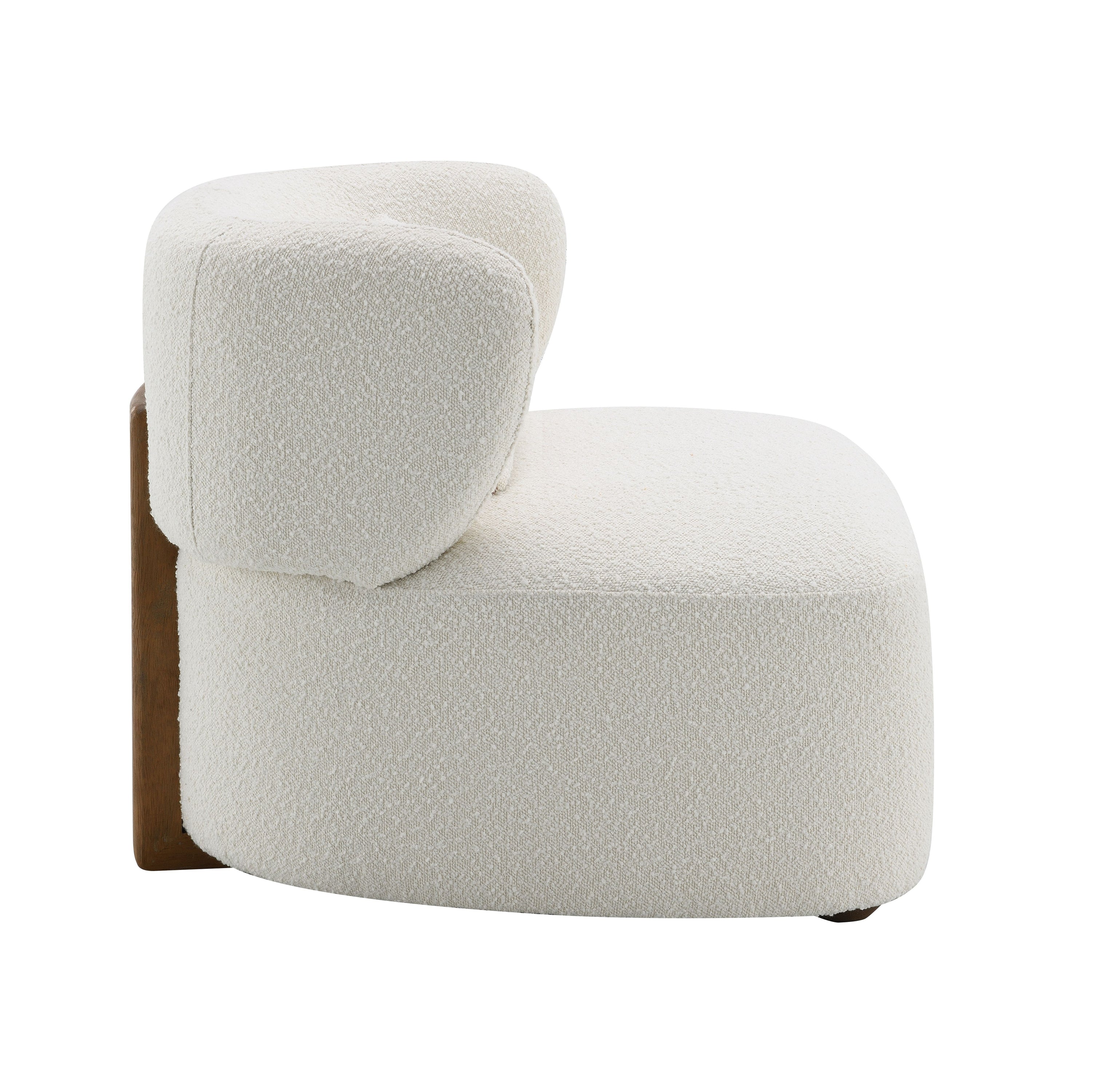 Darius - Boucle Accent Chair With Toss Pillow - Beige