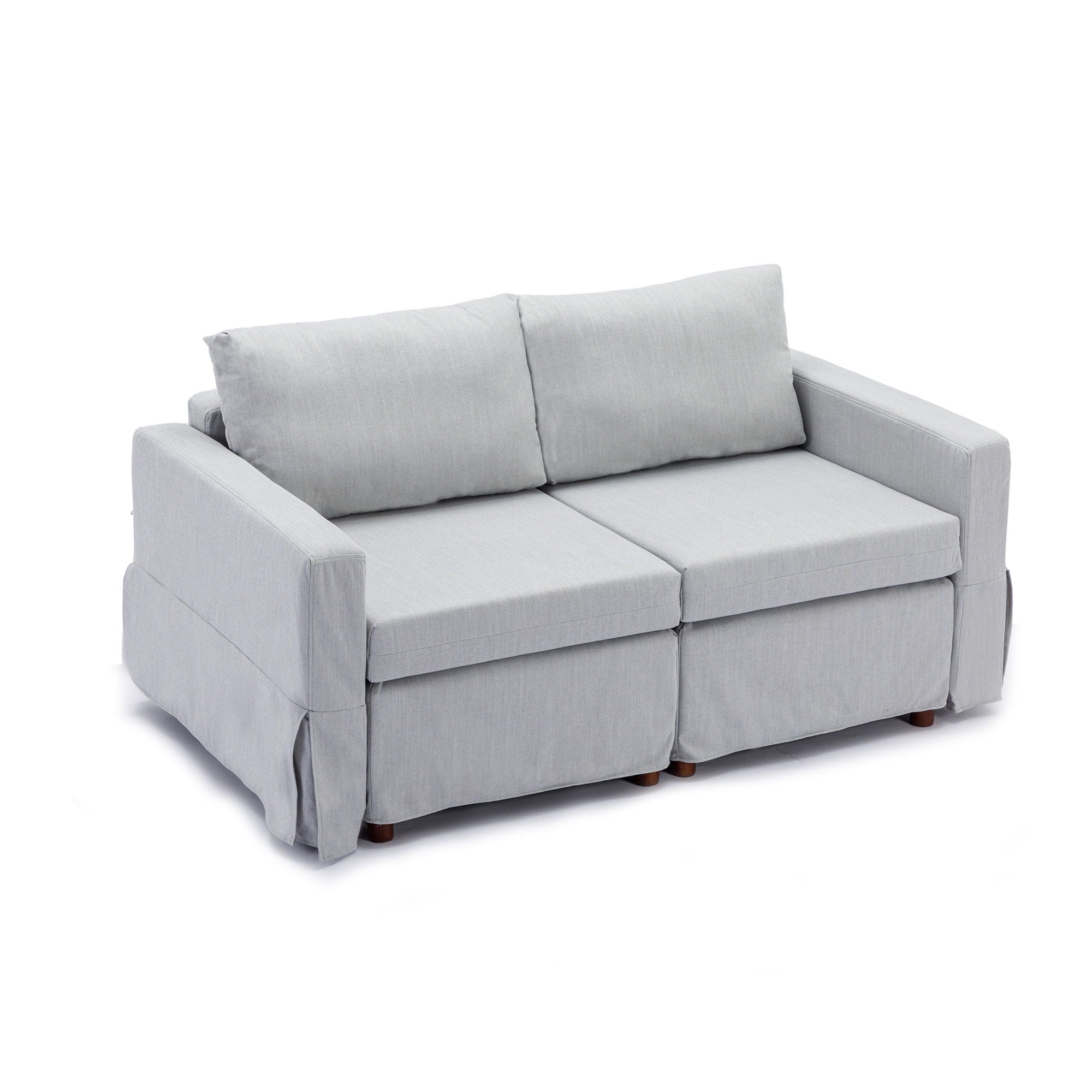 2 Seat Module Sectional Sofa Couch With 1 Ottoman For Living Room, Seat Cushion And Back Cushion Non-Removable And Non-Washable