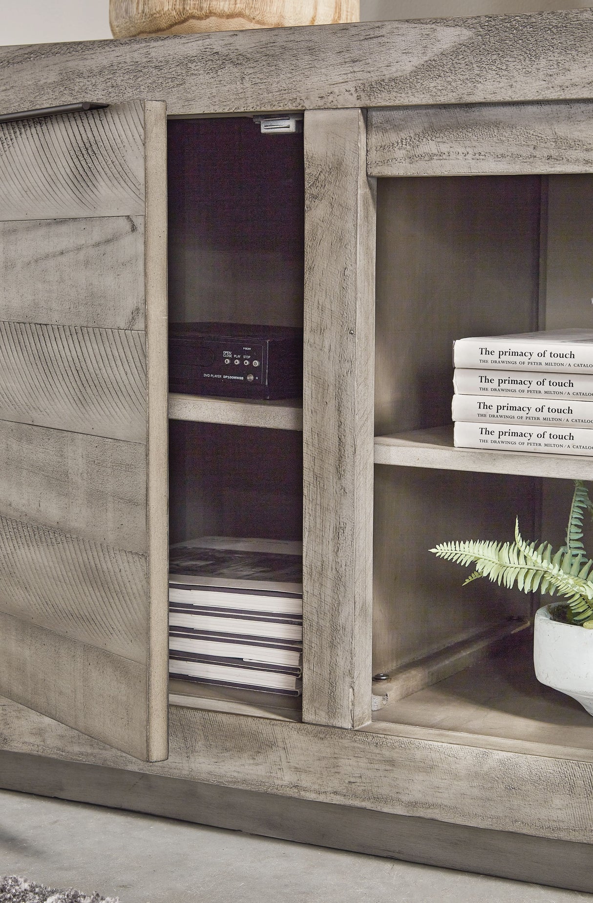 Naydell - Gray - XL TV Stand w/Fireplace Option by Signature Design by Ashley® | Bel Furniture