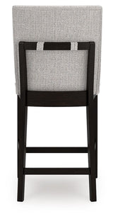 Neymorton - 5 Pc. - Rectangular Dining Room Counter Table, 4 Barstools - Dark Grayish Brown