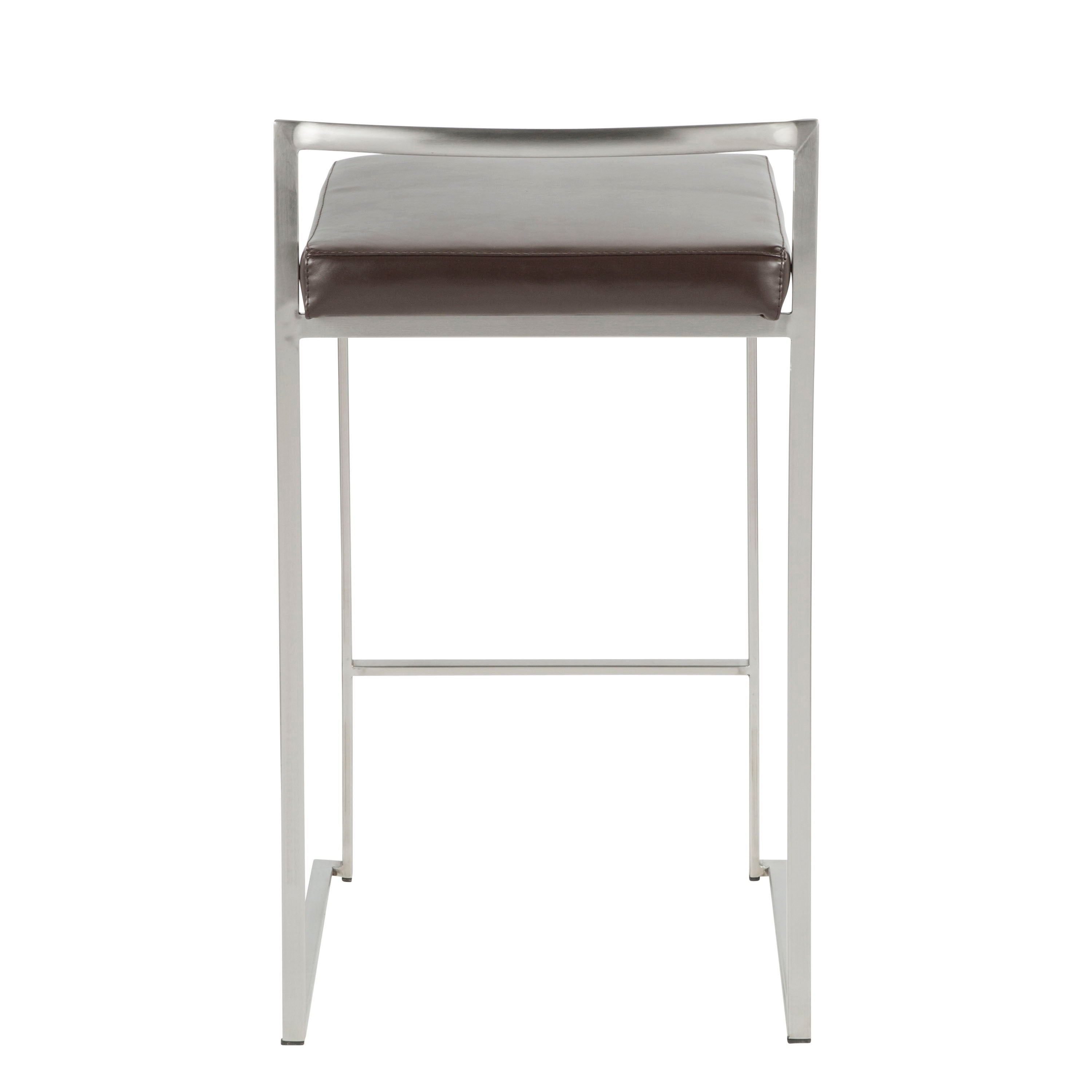 Fuji - Contemporary, Stackable Elegant Counter Stool (Set of 2)