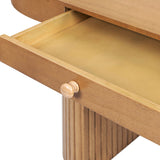 Jesse - Single Drawer Fluted Oval Console Desk - Honey Brown