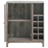 Cheyenne - 2 Door Home Bar Wine Cabinet - Weathered Acacia by CoasterEveryday | Bel Furniture