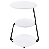 Hilly - 3-Tier Round Accent Side Table - White And Black by Coaster Fine Furniture | Bel Furniture