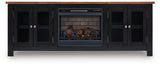 Wildenauer - 76" TV Stand With Electric Fireplace Black Faux Brick Fireplace Insert by Signature Design by Ashley® | Bel Furniture