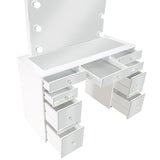 Regina - Makeup Vanity Table Set With Lighting - White by Coaster Fine Furniture | Bel Furniture