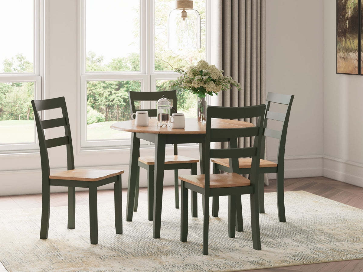 Gesthaven - Round Dining Room Drop Leaf Table Set - view 2