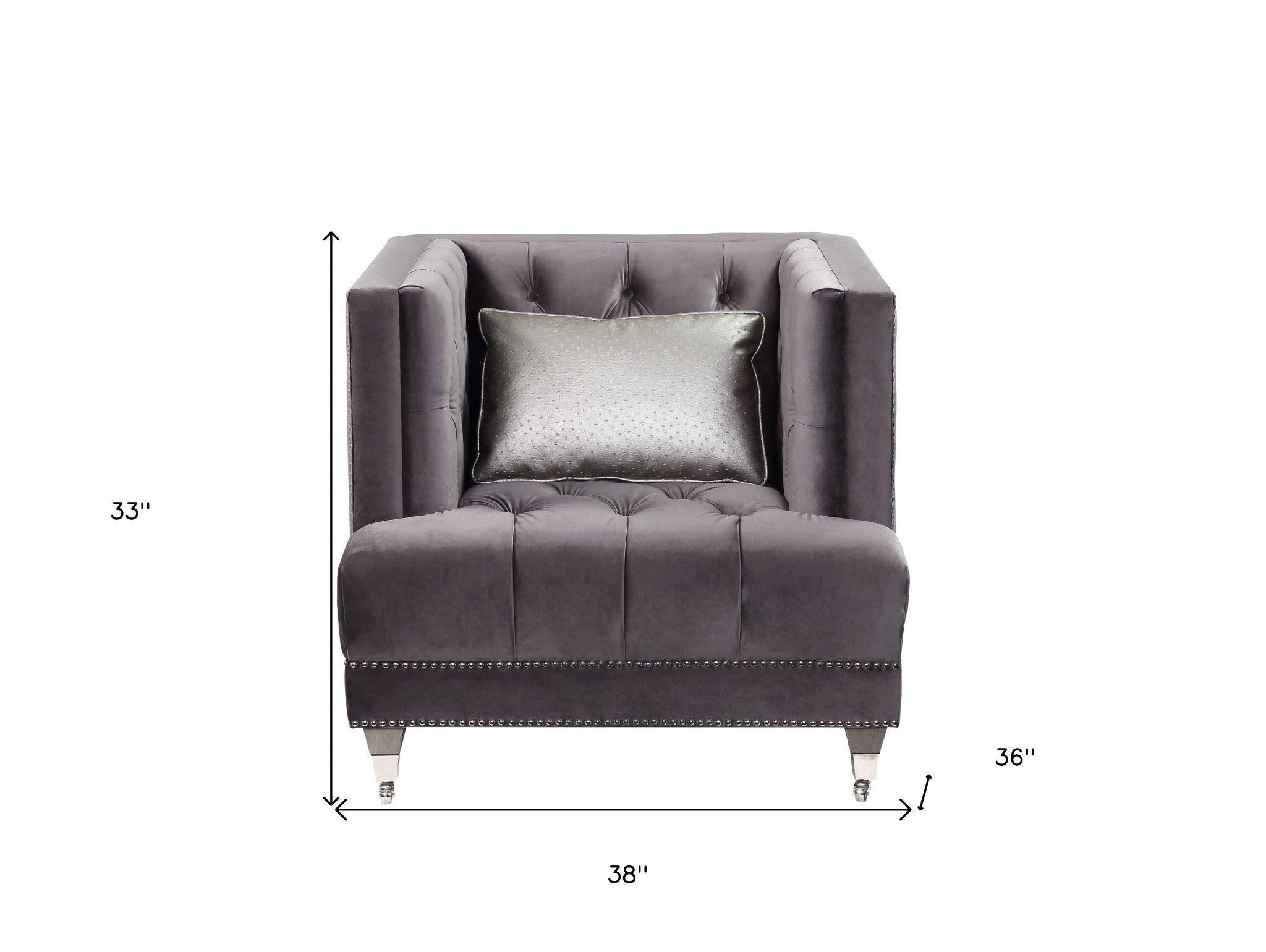 Tufted Arm Chair - Gray