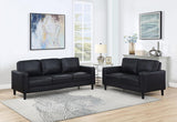Ruth - Upholstered Track Arm Sofa Set Black 2 Pc. Sofa, Loveseat by Coaster Fine Furniture | Bel Furniture