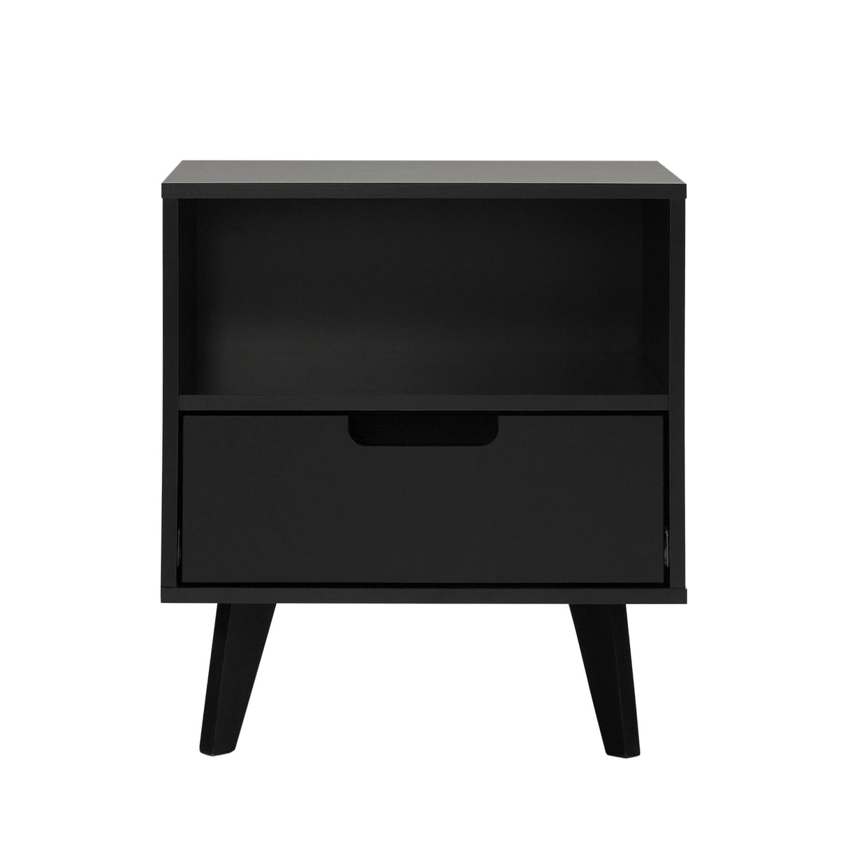 Modern 1 Drawer Nightstand With Open Cubby by Walker Edison | Bel Furniture