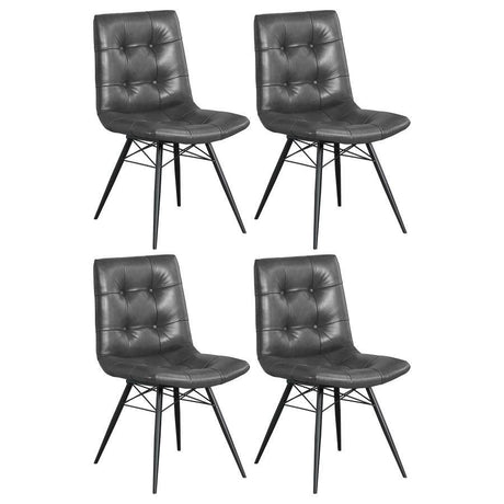 Aiken - Upholstered Dining Side Chair (Set of 4) Dark Gray by CoasterEssence | Bel Furniture