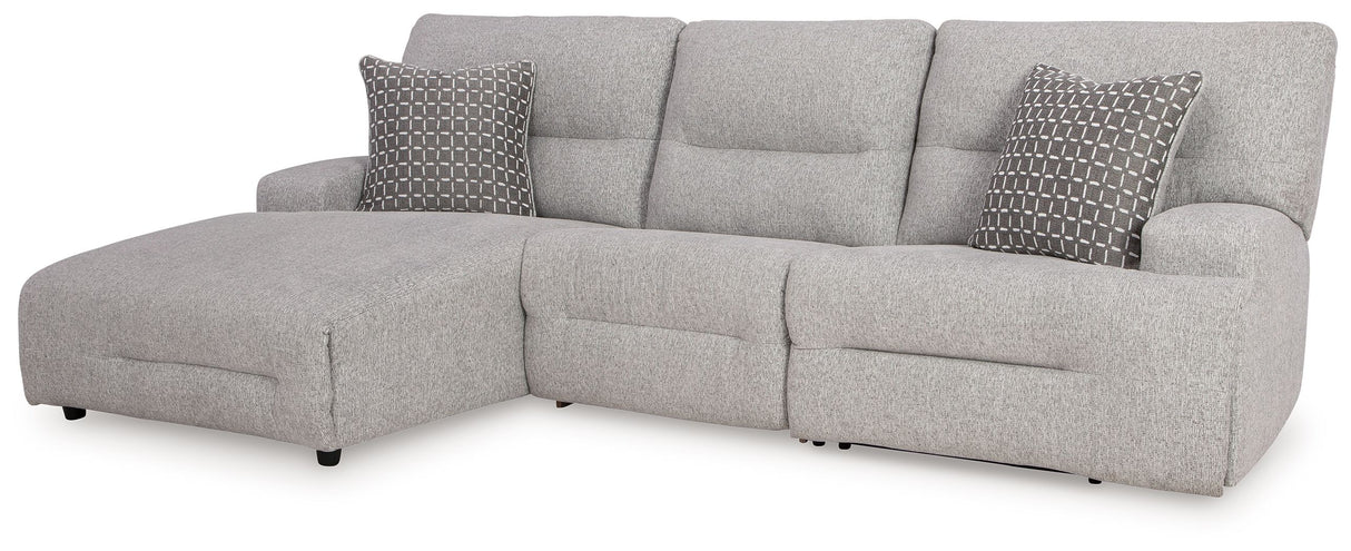 Acklen Place - Reclining Sectional Gray 3 Pc. Power Reclining Sectional With LAF Power Reclining Back Chaise by Signature Design by Ashley® | Bel Furniture
