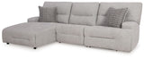 Acklen Place - Reclining Sectional Gray 3 Pc. Power Reclining Sectional With LAF Power Reclining Back Chaise by Signature Design by Ashley® | Bel Furniture