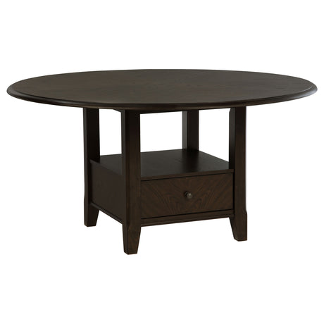Twyla - Round Dining Table Dark Brown No Extension by Coaster Fine Furniture | Bel Furniture