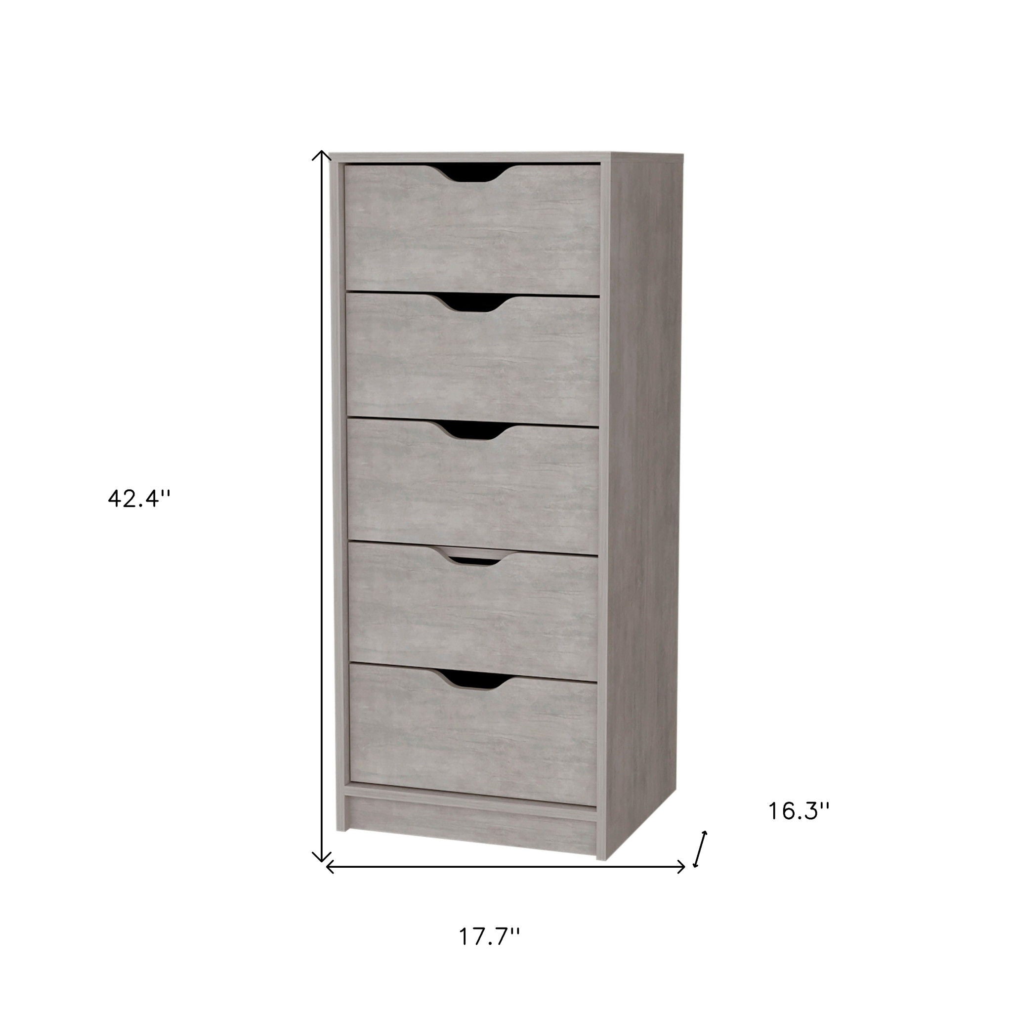 Five Drawer Standard Chest - Oak