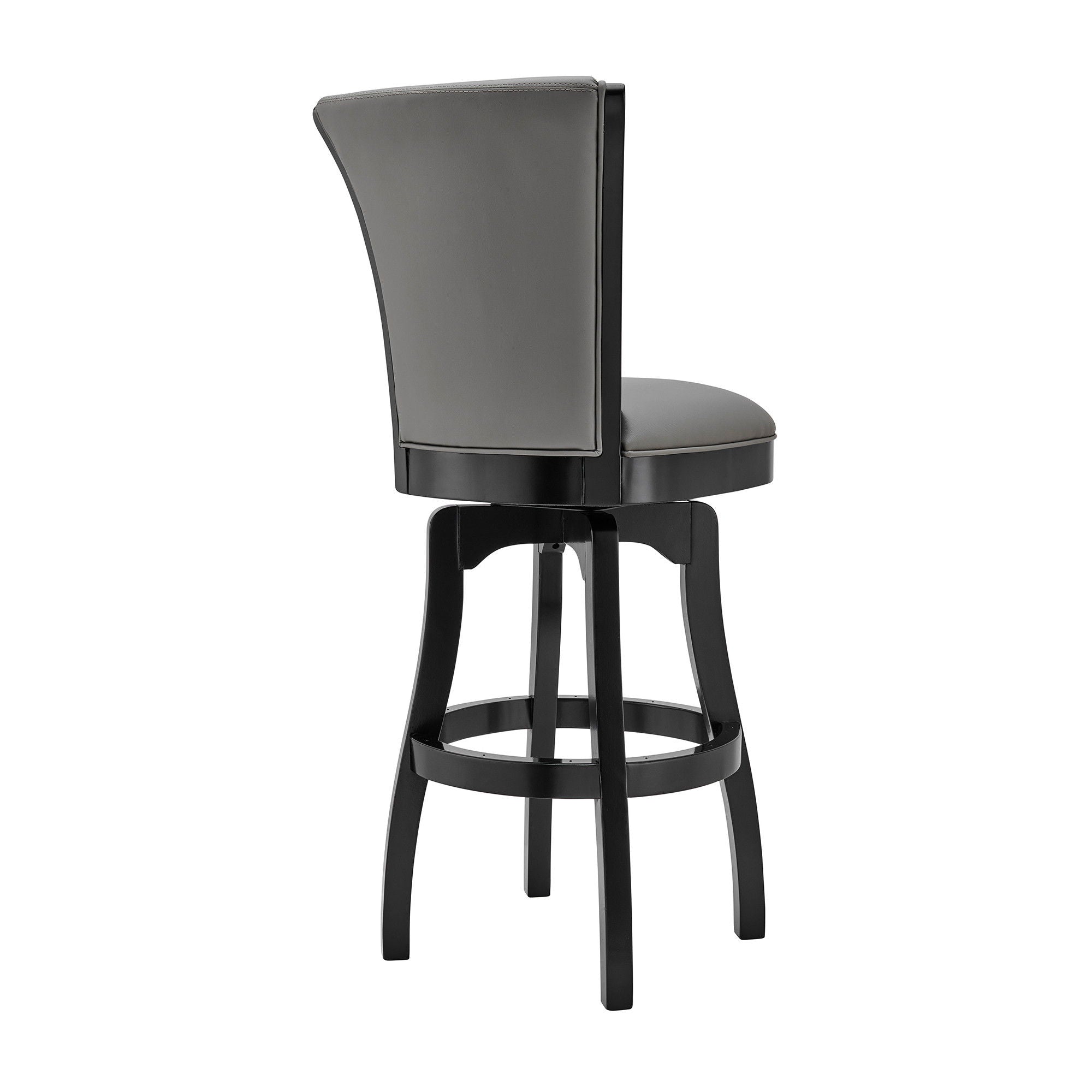 45" Faux Leather Swivel Bar / Height Bar Chair - Gray / Black