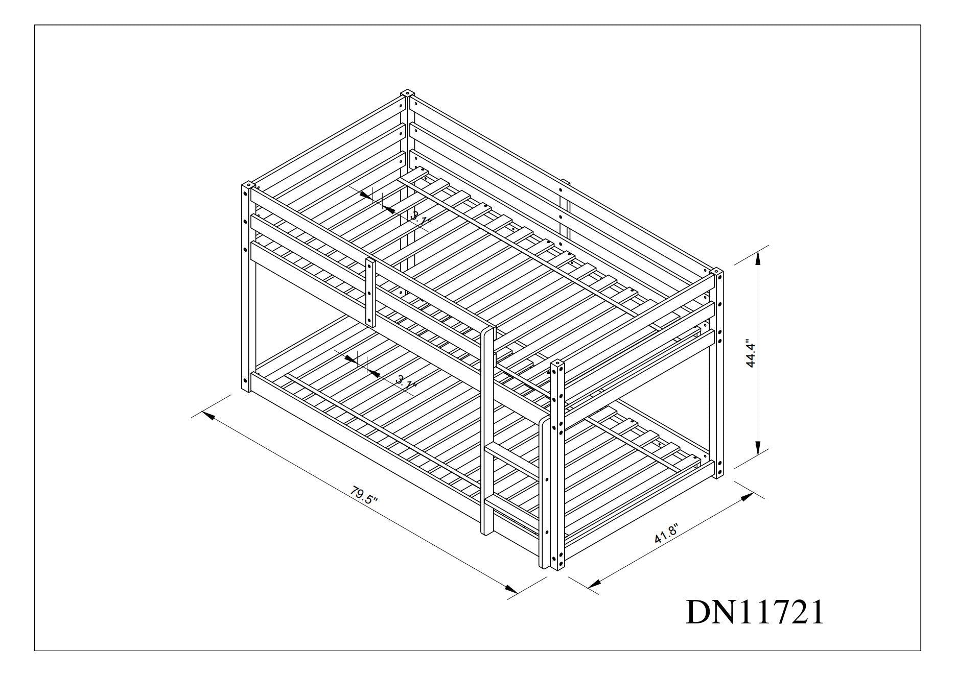 Twin Over Twin Floor Bunk Bed