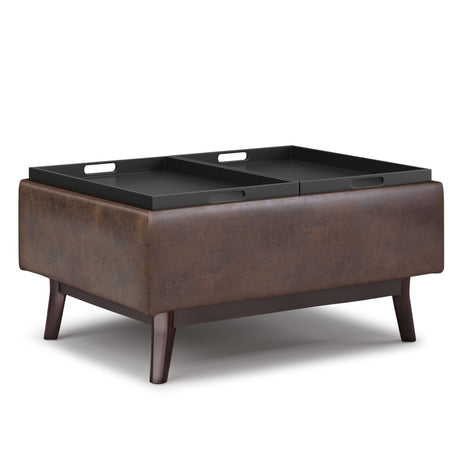 Owen - Tray Top Small Coffee Table Upholstered Storage Ottoman - view 18