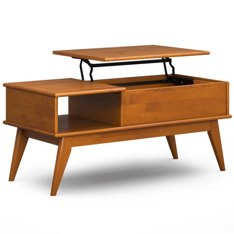 Draper - Lift Top Coffee Table - Teak by Simpli-Home | Bel Furniture